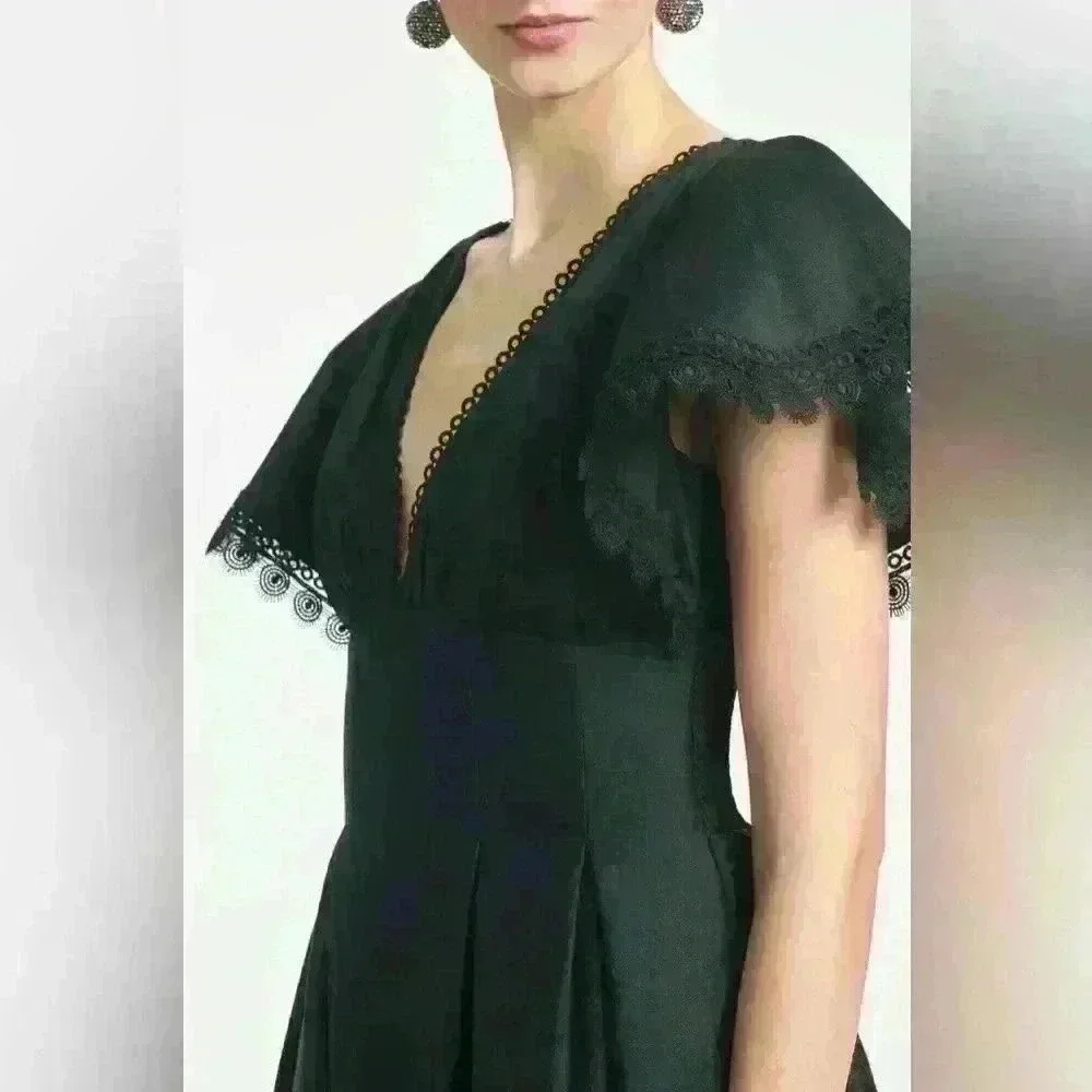 Sachin and Babi Sara Black V-Neck Gown Dress Size 4 - Picture 13 of 15